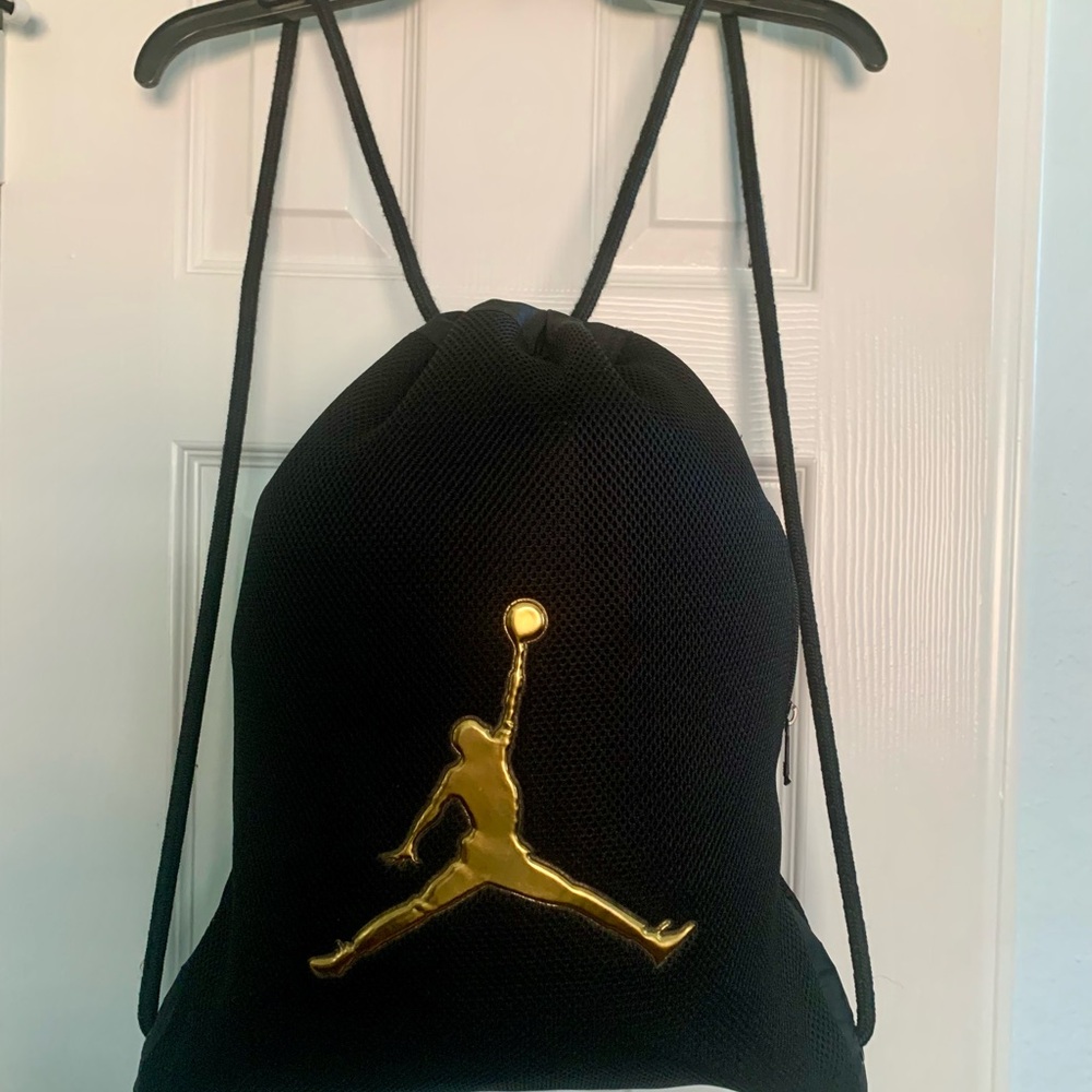 Jordan Black Backpack with Gold Logo